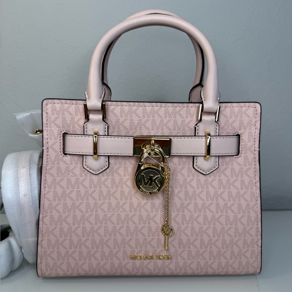 MICHAEL KORS Hamilton Small Satchel Dark Powder Blush NWT